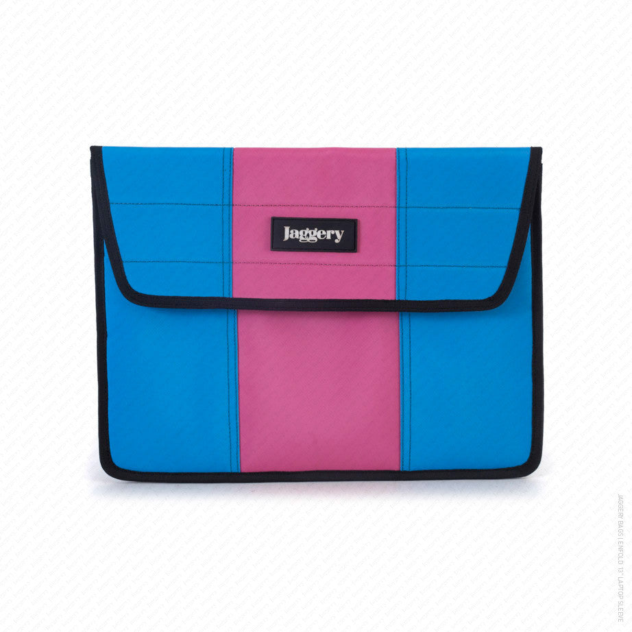 Enfold 13 Laptop Sleeve in Light Blue and Pink